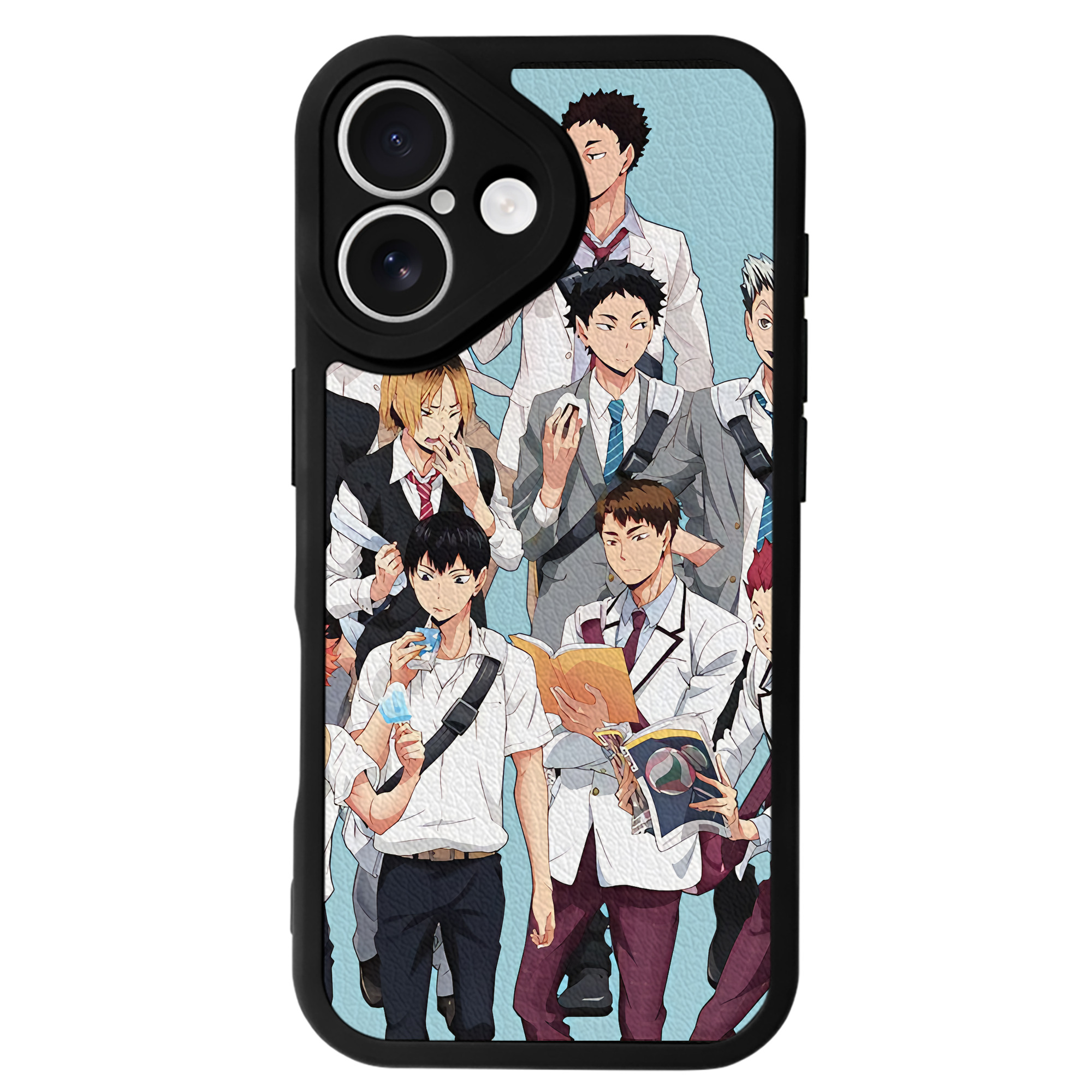 （画像用） ハイキュー!! Haikyu!! 【iPhone 16シリーズ対応】シリコンスマホケース（レザー調） 材質：シリコン